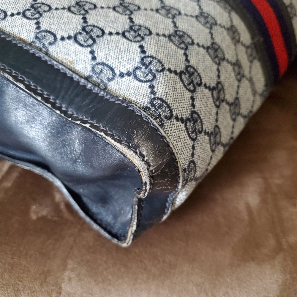 Unisex Authentic Blue Vintage Gucci Tote Handbag - Picture 16 of 16